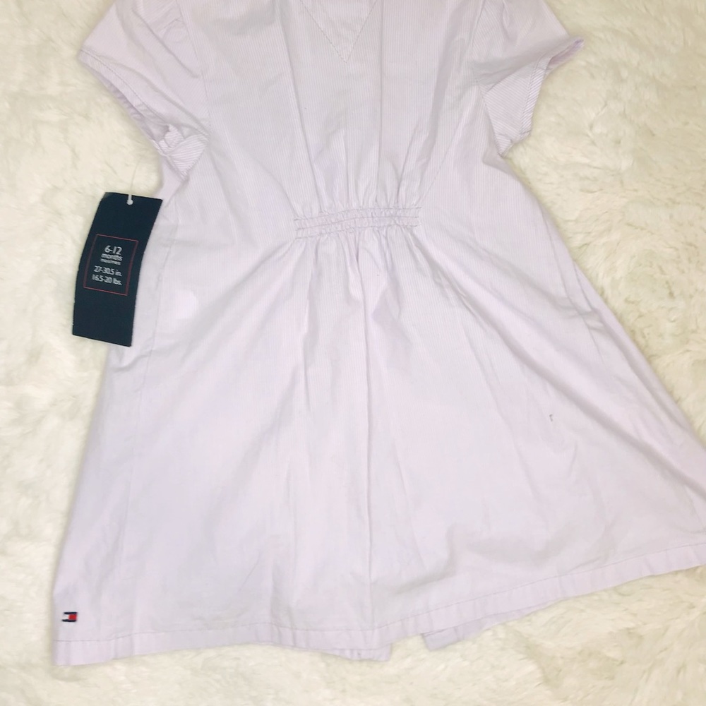 Tommy Hilfiger Infant  Girl’s Purple & White Pinstripe 6-12 Month Dress